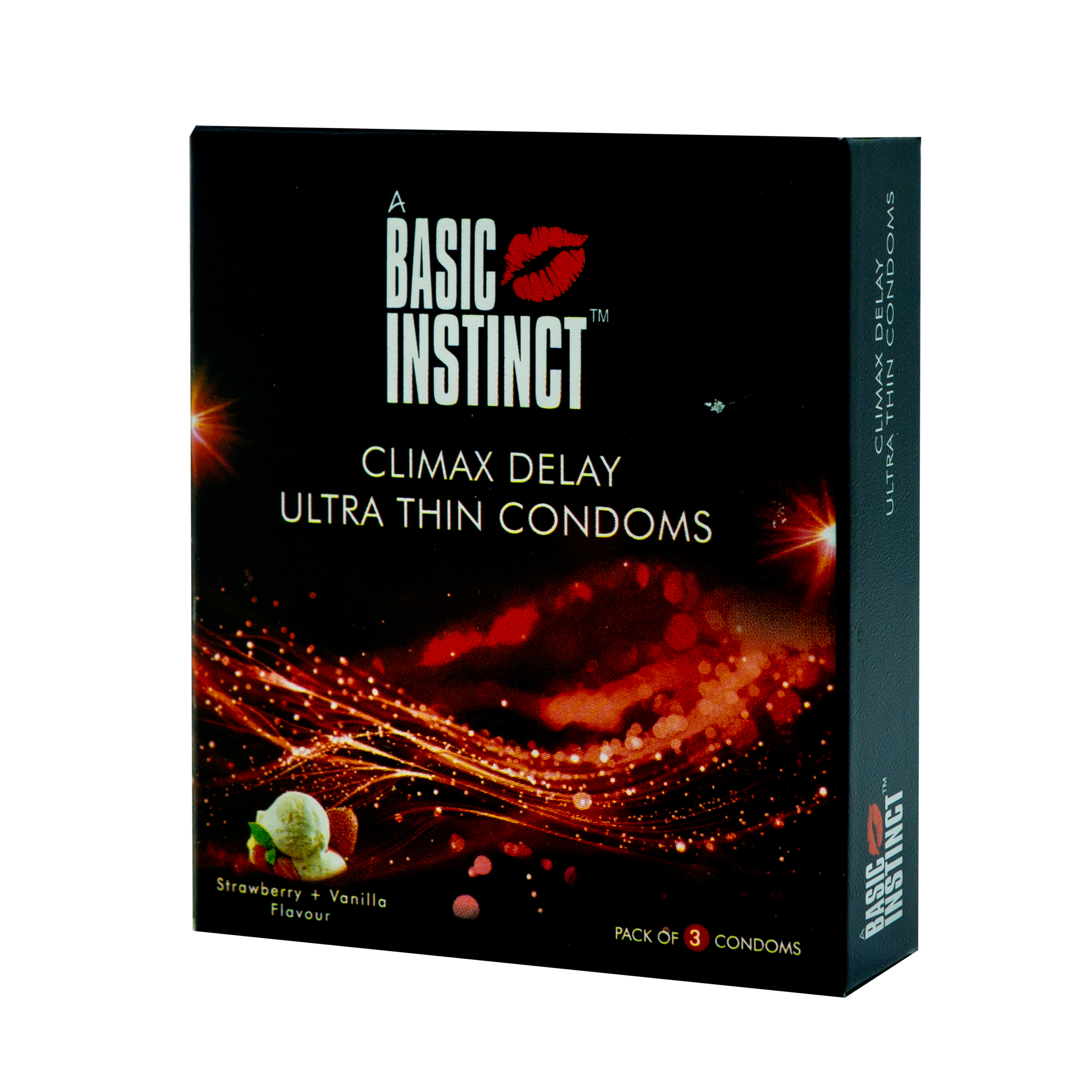 Climax Delay Ultrathin Condoms Strawberry + Vanilla Pack of 3’s